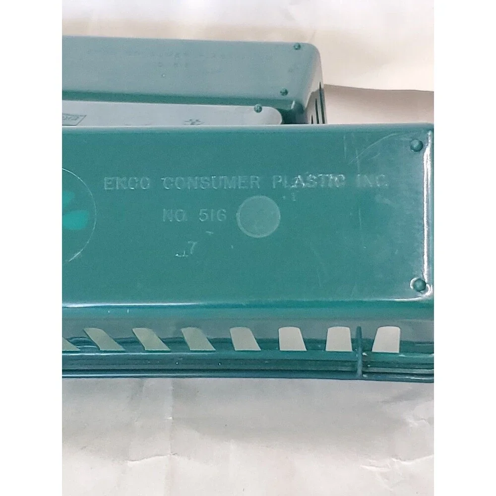 Vntg. Ekco Consumer Plastics Inc. Green Organizer Baskets (Lot Of 3)Storage(516)